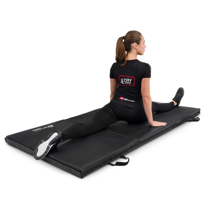 Мат гимнастический Hop-Sport HS-095FM жесткий с липучкой 5см черный