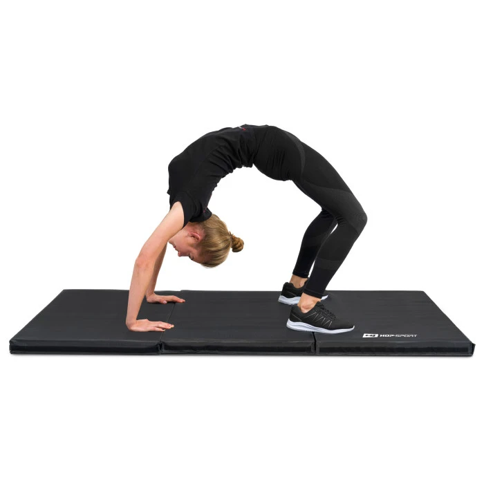 Мат гимнастический Hop-Sport HS-095FM жесткий с липучкой 5см черный