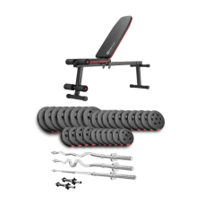 Набір Hop-Sport Premium 173кг з лавою HS-1010 Pro, штангами та гантелями