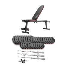 Набір Hop-Sport Premium 173кг з лавою HS-1010 Pro, штангами та гантелями