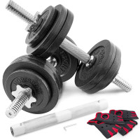 Гантели металлические Hop-Sport 2х15кг с удлиненным грифом