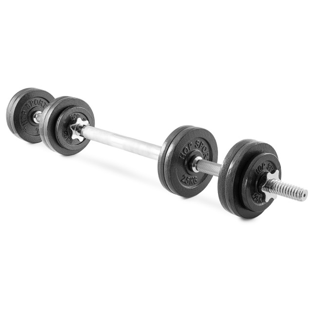 Гантели металлические Hop-Sport 2х15кг с удлиненным грифом