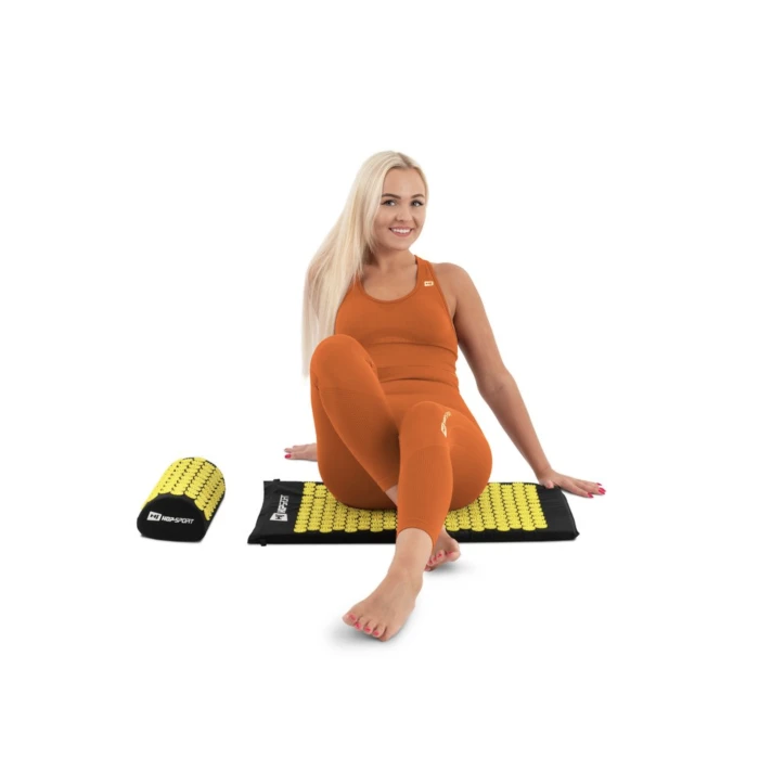 Подушка для иглоукалывания Hop-Sport HS-C037AP (Аппликатор Кузнецова) черно-желтая