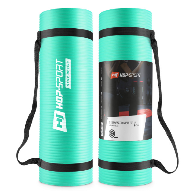 Мат для фитнеса и йоги Hop-Sport HS-N010GM 1см бирюзовый