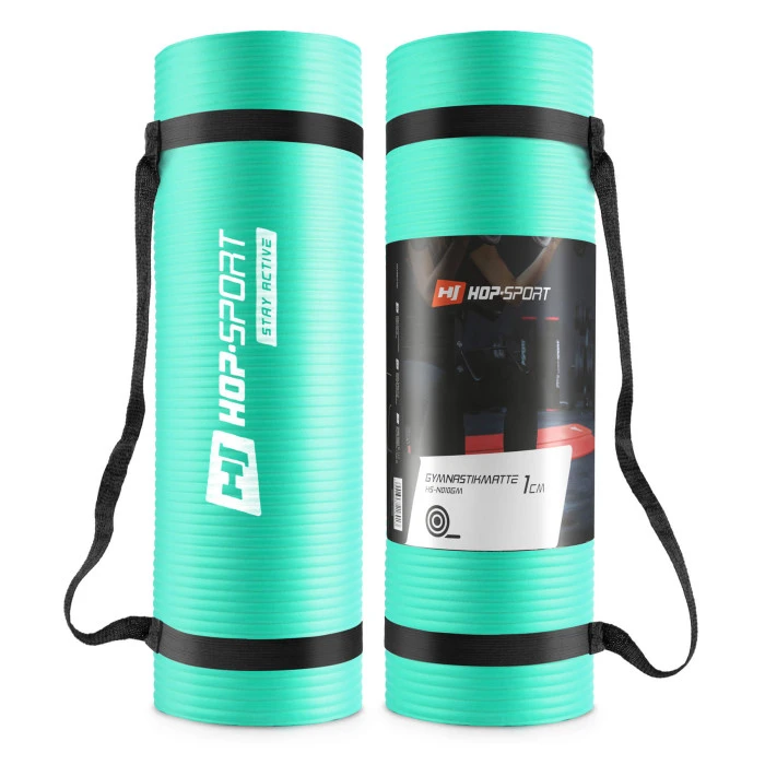 Мат для фітнесу та йоги Hop-Sport HS-N010GM 1см бірюзовий