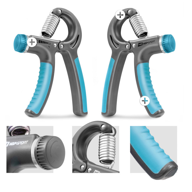 Еспандер регульований Hop-Sport 10-40кг HS-P040HG сіро-блакитний