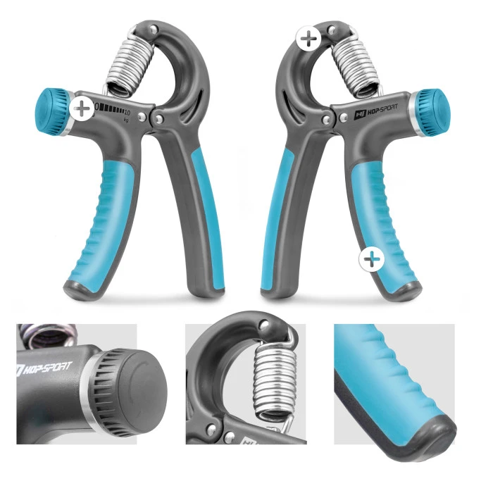 Еспандер регульований Hop-Sport 10-40кг HS-P040HG сіро-блакитний