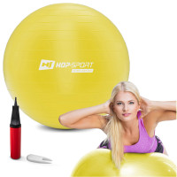 Фітбол Hop-Sport 55см жовтий + насос 2020