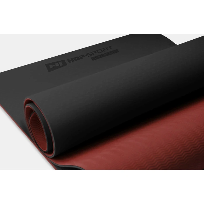Килимок для фітнесу TPE 0,6см HS-T006GM чорно-червоний