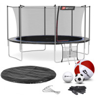 Батут Hop-Sport 14ft (427см) чорно-синій з внутрішньою сіткою