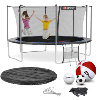 Батут Hop-Sport 14ft (427см) чорно-синій з внутрішньою сіткою