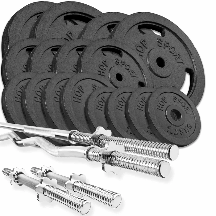 Набор STRONG 119кг с прямым, W-образным и гантельными грифами.