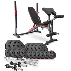 Набір Hop-Sport Premium 75кг з лавою HS-1095, штангами та гантелями