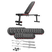 Набір Hop-Sport Premium 173кг з лавою HS-1010 Pro, штангами та гантелями