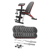 Набір Hop-Sport Premium 105кг з лавою HS-1035, штангами та гантелями