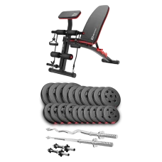 Набір Hop-Sport Premium 105кг з лавою HS-1035, штангами та гантелями