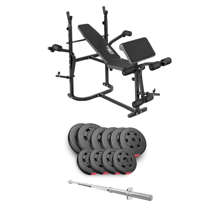 Набор Hop-Sport Premium 59кг со скамьей TX-020 и штангой