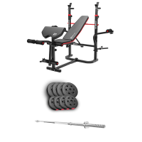 Набор Hop-Sport Premium 39кг со скамьей HS-1065HB Pro и штангой