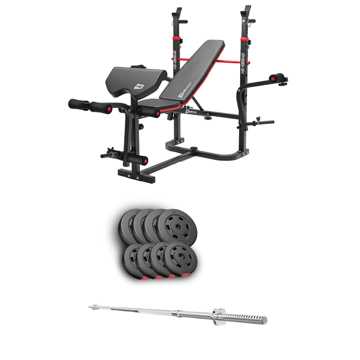 Набор Hop-Sport Premium 39кг со скамьей HS-1065HB Pro и штангой