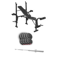 Набір Hop-Sport Premium 39кг з лавою TX-055 та штангою