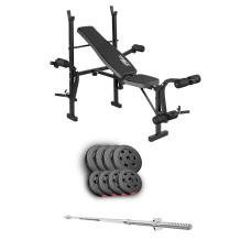 Набор Hop-Sport Premium 39кг со скамьей TX-055 и штангой