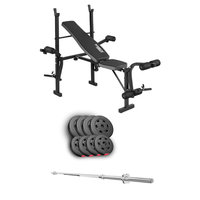 Набір Hop-Sport Premium 39кг з лавою TX-055 та штангою