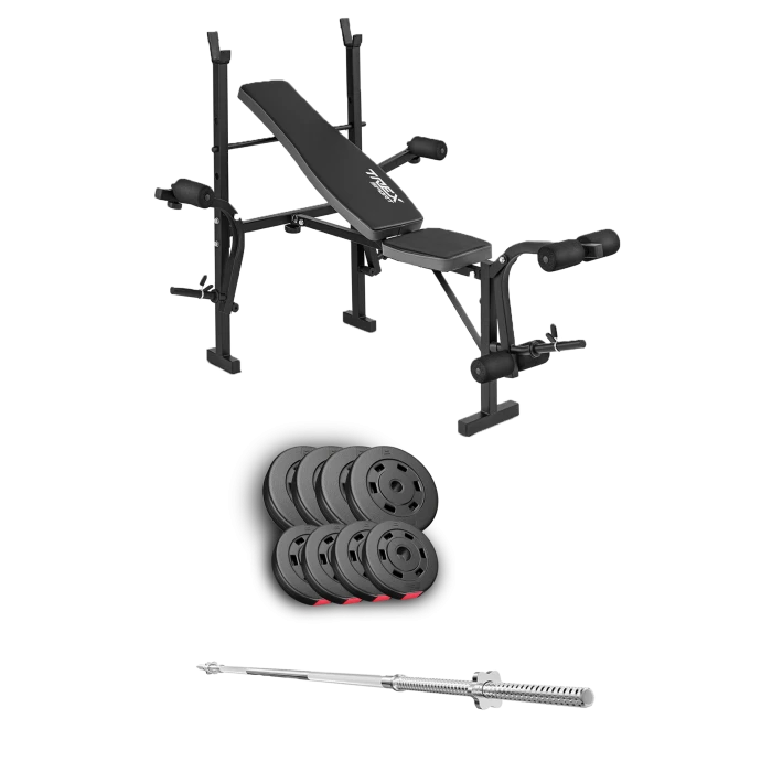 Набор Hop-Sport Premium 39кг со скамьей TX-055 и штангой