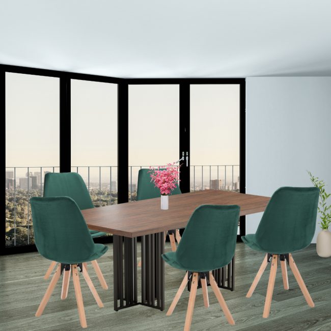 Стілець Saida Jumi у скандинавському стилі з дерев'яними ніжками зелений