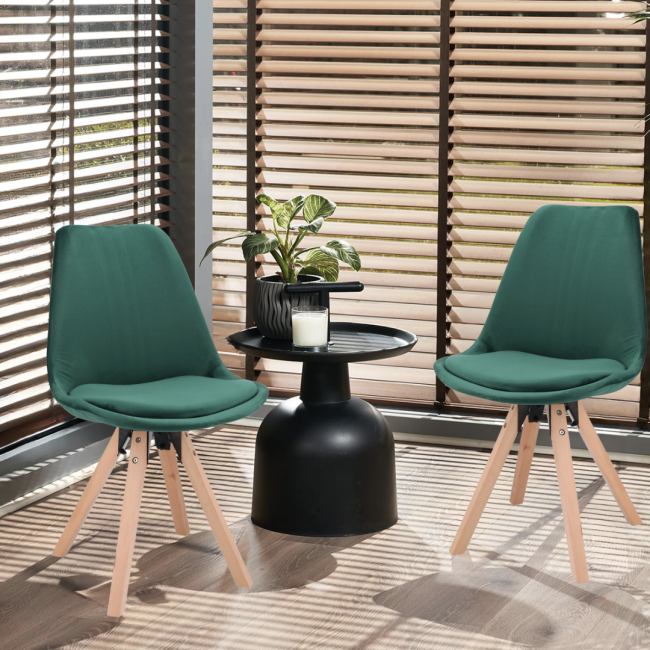 Стілець Saida Jumi у скандинавському стилі з дерев'яними ніжками зелений