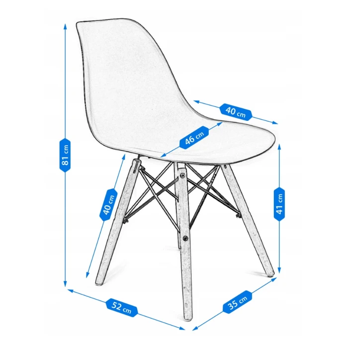 Стілець Eva Jumi у скандинавському стилі з дерев'яними ніжками сірий
