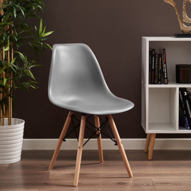 Стул Eva Jumi в скандинавском стиле с деревянными ножками серый