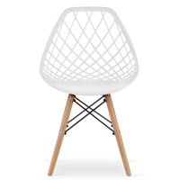 Стілець Leobert Sakai з дерев'яними ніжками ажурна спинка білий