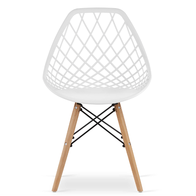 Стілець Leobert Sakai з дерев'яними ніжками ажурна спинка білий