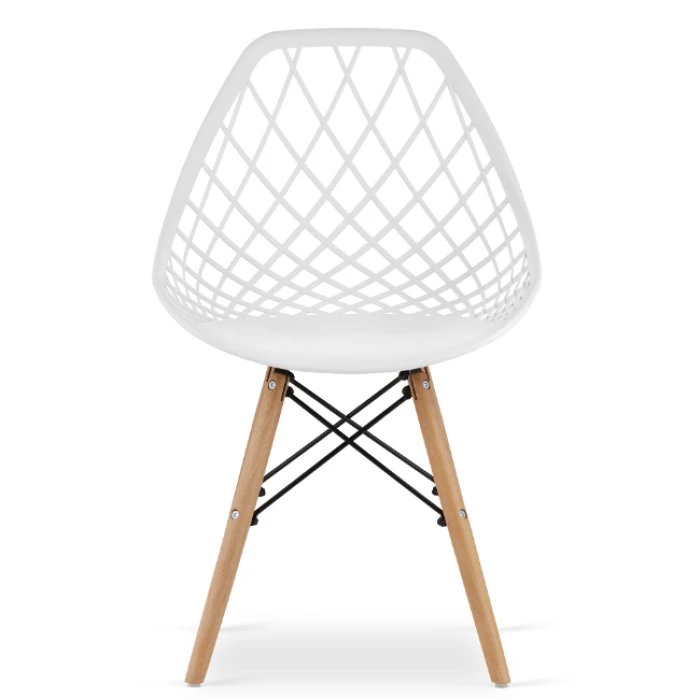 Стілець Leobert Sakai з дерев'яними ніжками ажурна спинка білий