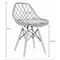 Стілець Leobert Sakai з дерев'яними ніжками ажурна спинка білий