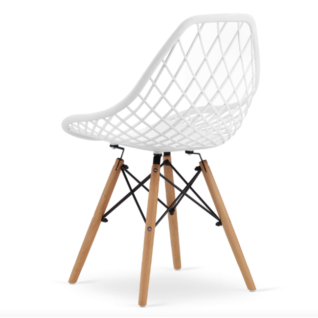 Стілець Leobert Sakai з дерев'яними ніжками ажурна спинка білий