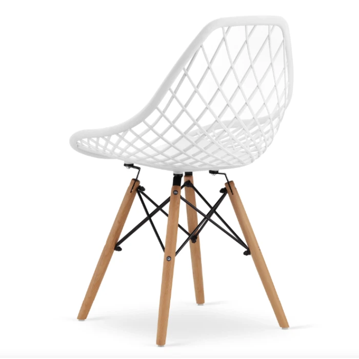 Стілець Leobert Sakai з дерев'яними ніжками ажурна спинка білий