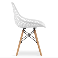 Стілець Leobert Sakai з дерев'яними ніжками ажурна спинка білий