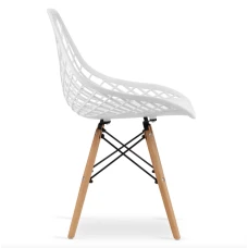 Стул Leobert Sakai с деревянными ножками ажурная белый спинка