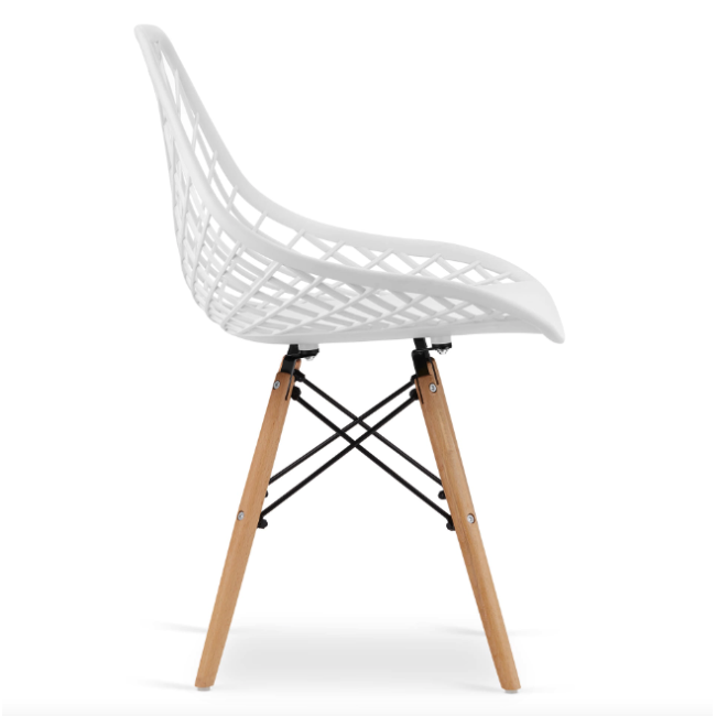 Стілець Leobert Sakai з дерев'яними ніжками ажурна спинка білий