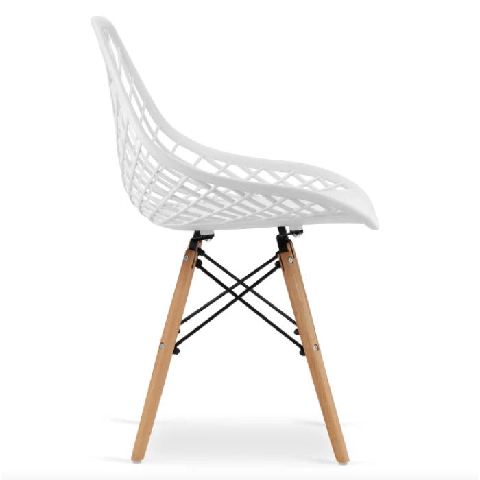 Стілець Leobert Sakai з дерев'яними ніжками ажурна спинка білий