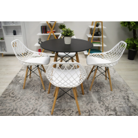 Стілець Leobert Sakai з дерев'яними ніжками ажурна спинка білий