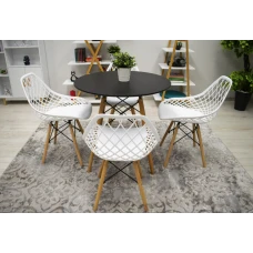 Стул Leobert Sakai с деревянными ножками ажурная белый спинка