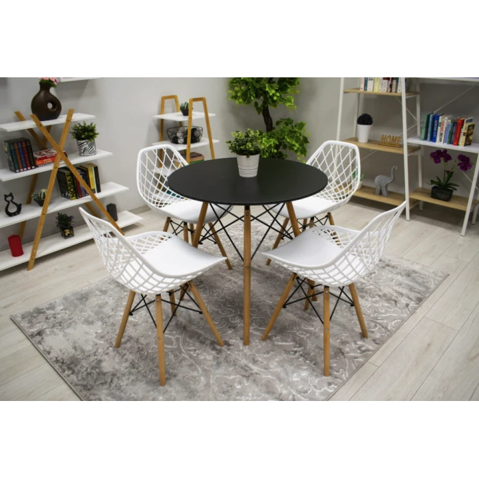 Стілець Leobert Sakai з дерев'яними ніжками ажурна спинка білий