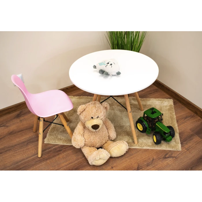 Дитячий стільчик Leobert Zubi зі спинкою рожевий