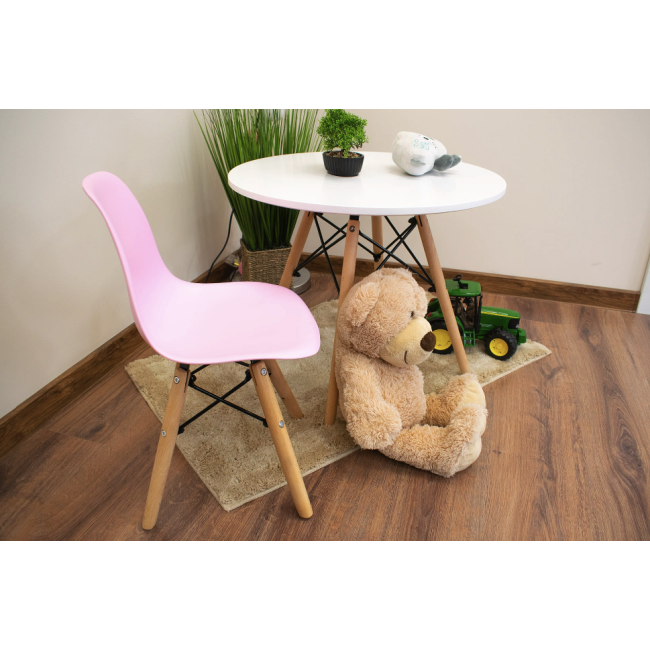 Детский стульчик Leobert Zubi со спинкой розовый