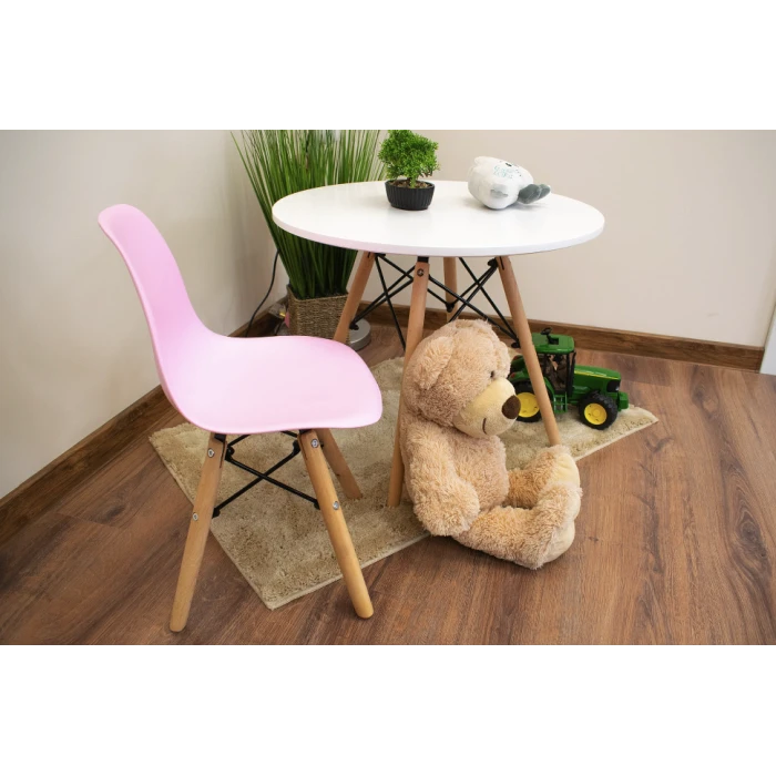 Дитячий стільчик Leobert Zubi зі спинкою рожевий