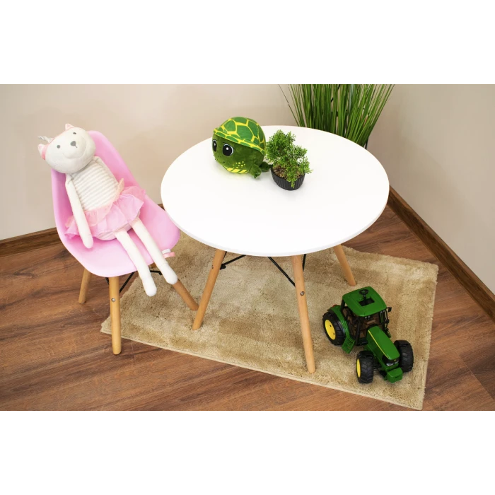 Дитячий стільчик Leobert Zubi зі спинкою рожевий