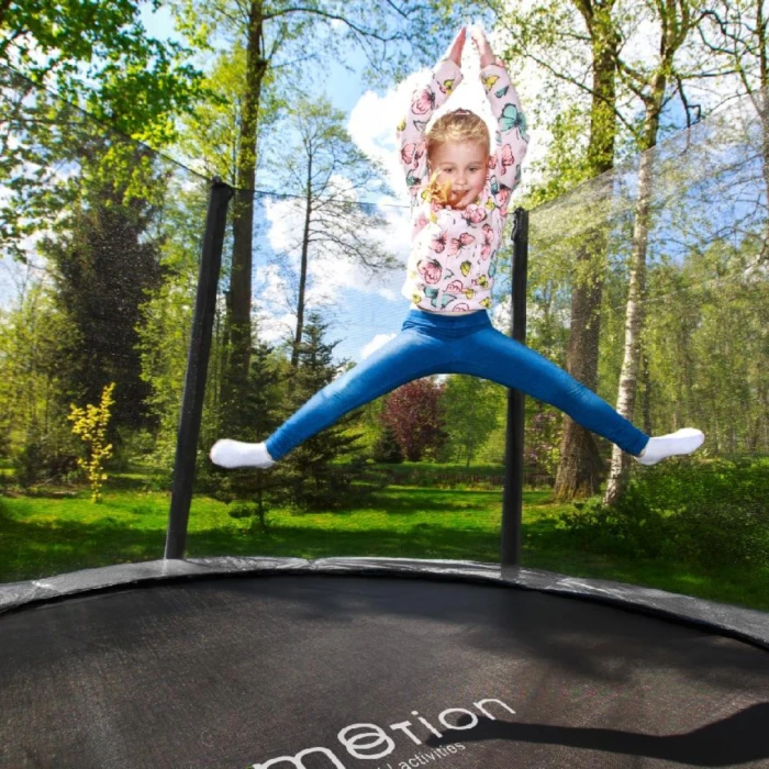 Батут Jumi Motion Sport Line 10ft (305см) з зовнішньою сіткою сірий