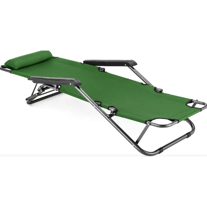 Шезлонг лежак Outtec раскладной зеленый